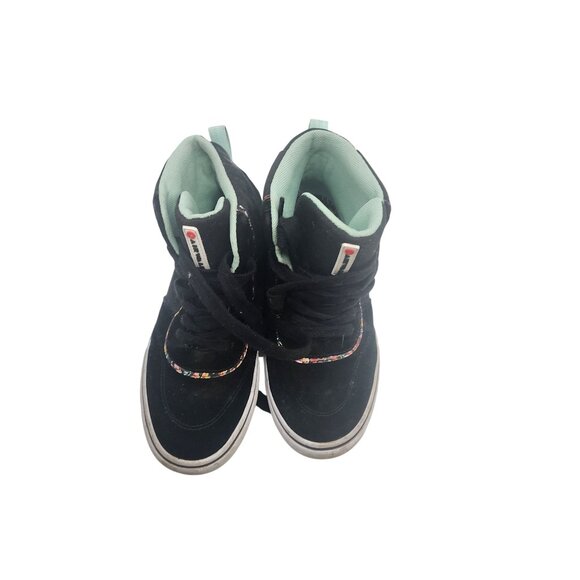 Airwalk Kids High-Top Sneakers Size 13 Black & Green With Floral Details - Picture 3 of 7